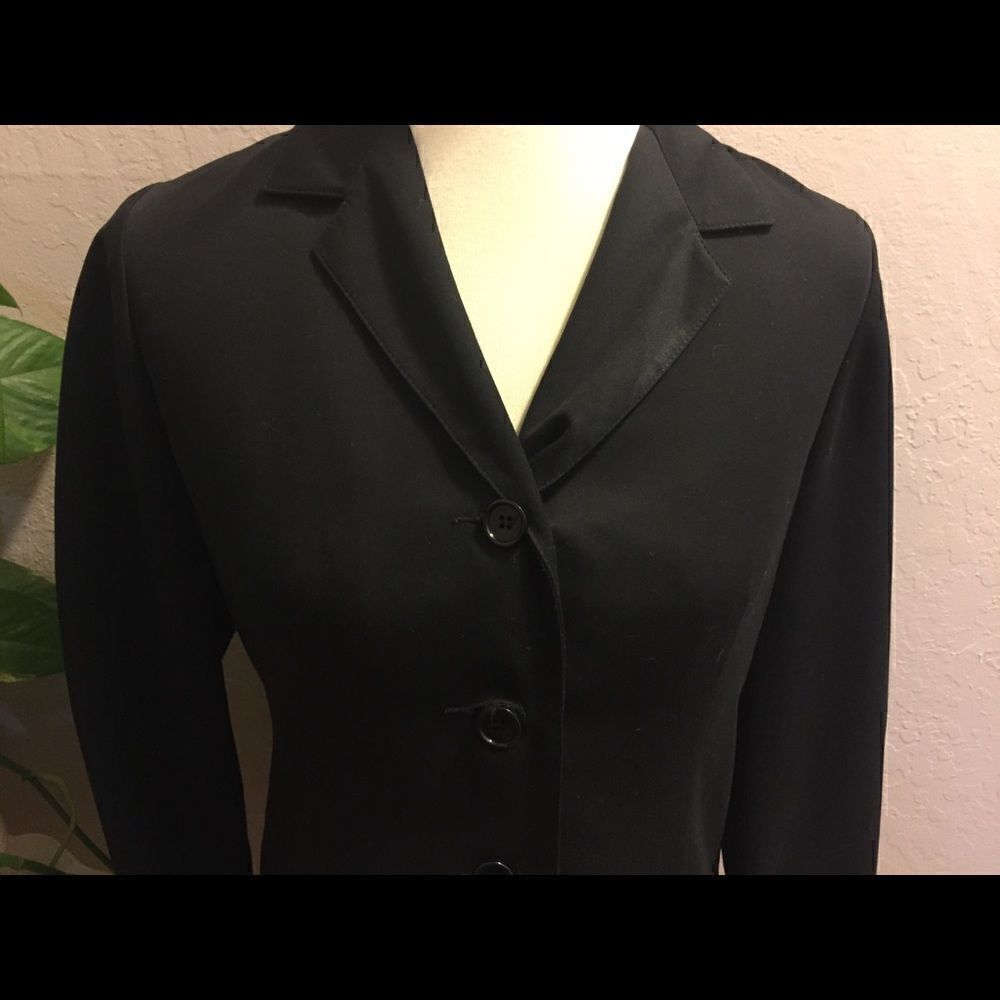 Liz Claiborne LizSport Petite Black Blazer Size P - Picture 2 of 8